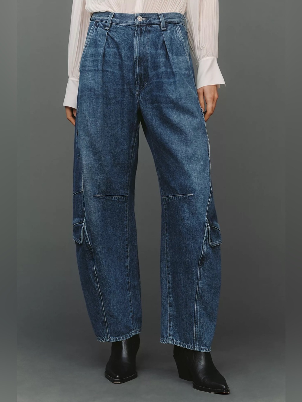 Citizens of Humanity Flight High-Rise Tapered Cargo Barrel Jeans Amar Size 25